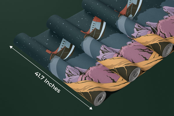 Deep Space Planet Wallpaper, Retro Future Style Mural, Oversized Custom Size Wall Art, Non - Woven, Non - Adhesive, Modern Wall Paper, Removable - Adawall Wallpaper - Registered Trade Accounts Only, Wallpaper Wholesale Account - W77801 - Adawall Wholesale - Wallpaper Wholesaler