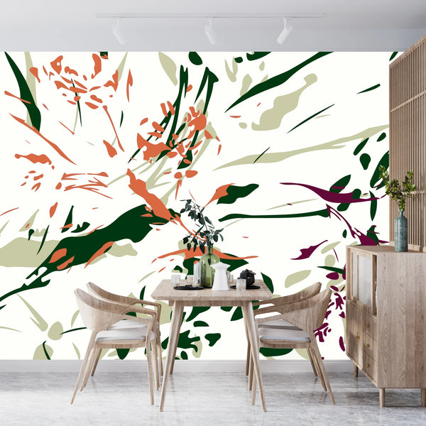Brush Strokes Wallpaper, Abstract Mural, Oversized Custom Size Wall Art, Non-Woven, Non-Adhesive, Modern Wall Paper, Removable