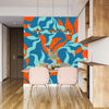 Abstract Artistic Leaves Wallpaper, Seamless Pattern Mural, Oversized Custom Size Wall Art, Non-Woven, Non-Adhesive, Modern Wall Paper, Removable