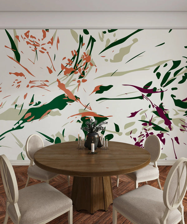 Brush Strokes Wallpaper, Abstract Mural, Oversized Custom Size Wall Art, Non-Woven, Non-Adhesive, Modern Wall Paper, Removable