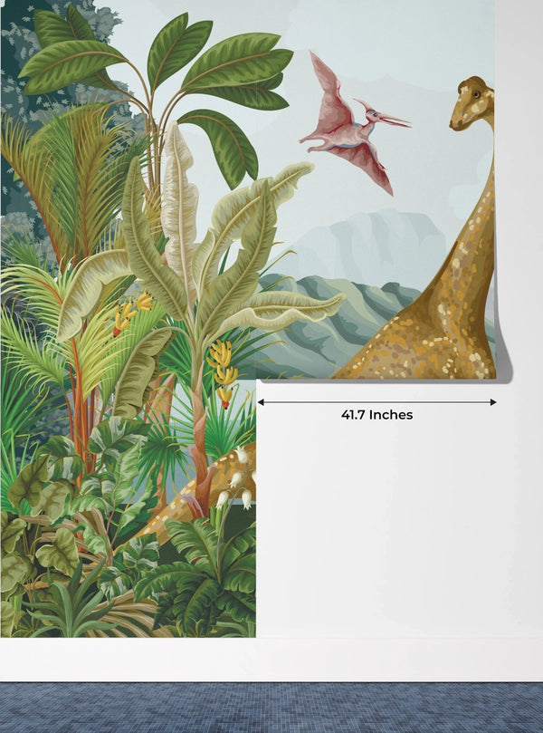 Dino World Wallpaper, Palms Mural, Oversized Custom Size Wall Art, Non - Woven, Non - Adhesive, Modern Wall Paper, Removable - Adawall Wallpaper - Registered Trade Accounts Only, Wallpaper Wholesale Account - W77757 - Adawall Wholesale - Wallpaper Wholesaler