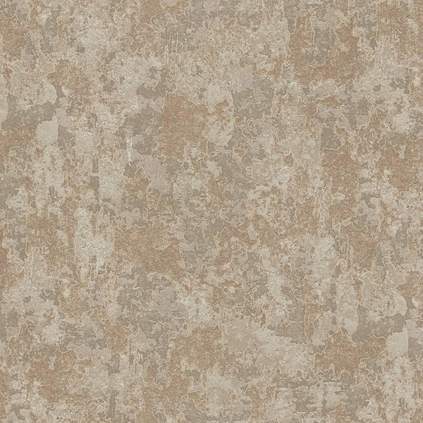 Distressed Metallic Wallpaper, Beige 3D Deep Embossed Shiny Rustic Aged Industrial Design - Walloro High End Wallcoverings & More