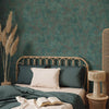 Distressed Metallic Wallpaper, Blue, Green 3D Deep Embossed Shiny Rustic Aged Industrial Design - Adawall Wallpaper - Registered Trade Accounts Only, Wallpaper Wholesale Account - 1513-4 - Adawall Wholesale - Wallpaper Wholesaler