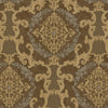 Elegant Brown Damask Deep Embossed Wallpaper, 3D Textured Dark Wallcovering, Traditional, Extra Large 114 sq ft Roll, Washable, Luxury - Walloro High End Wallcoverings & More