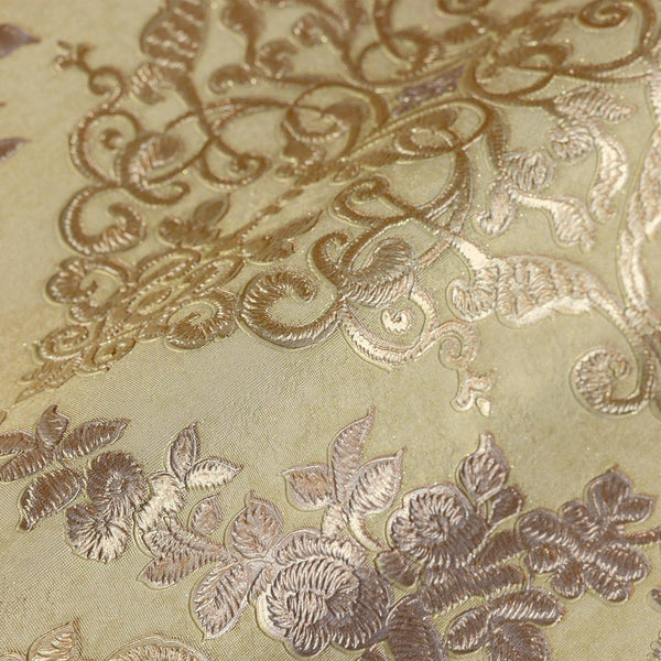 Elegant Damask Deep Embossed Wallpaper,3D Textured Wallcovering, Traditional, Extra Large 114 sq ft Roll, Fabric Feel, Durable, Light Green - Walloro High End Wallcoverings & More