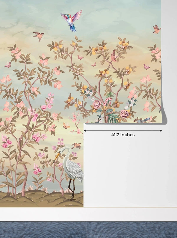 Elegant Floral, Birds Wallpaper, Seamless Pattern Mural, Oversized Custom Size Wall Art, Non - Woven, Non - Adhesive, Modern Wall Paper, Removable - Adawall Wallpaper - Registered Trade Accounts Only, Wallpaper Wholesale Account - W77715 - Adawall Wholesale - Wallpaper Wholesaler