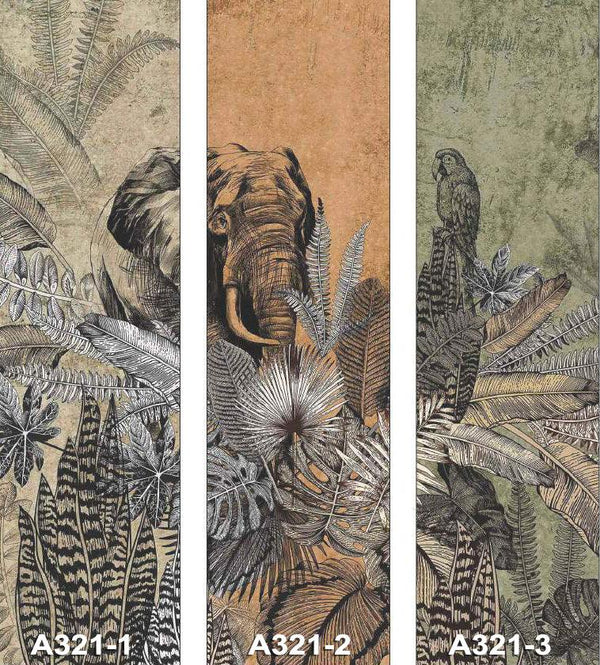 Elephant Jungle Wall Mural, Yellow Forest Animal Theme Wallpaper, Oversized Wall Art, Non - Woven, Non - Pasted, Removable, Exotic Wall Paper, Washable - Adawall Wallpaper - Registered Trade Accounts Only, Wallpaper Wholesale Account - A321-2 - Adawall Wholesale - Wallpaper Wholesaler