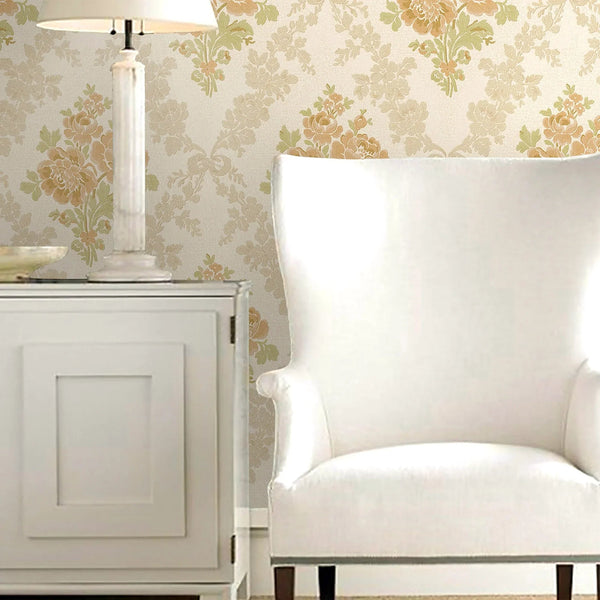 Embossed Floral Wallpaper, White Home Wall Decor, Aesthetic Wallpaper, Textured Wallcovering Non - Adhesive and Non - Peel and Stick - Adawall Wallpaper - Registered Trade Accounts Only, Wallpaper Wholesale Account - 5802-1 - Adawall Wholesale - Wallpaper Wholesaler