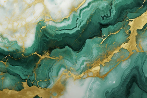 Emerald Green Marble Wallpaper, Gold Abstract Mural, Oversized Custom Size Wall Art, Non - Woven, Non - Adhesive, Modern Wall Paper, Removable - Adawall Wallpaper - Registered Trade Accounts Only, Wallpaper Wholesale Account - W77921 - Adawall Wholesale - Wallpaper Wholesaler