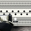 Ethnic Tribal Black and White Wallpaper, Seamless Pattern Mural, Oversized Custom Size Wall Art, Non - Woven, Non - Adhesive, Modern Wall Paper, Removable - Adawall Wallpaper - Registered Trade Accounts Only, Wallpaper Wholesale Account - W77980 - Adawall Wholesale - Wallpaper Wholesaler