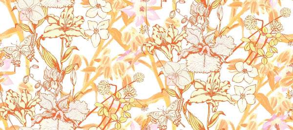 Fantastic Flowers and Butterflies Wallpaper, Seamless Pattern Mural, Oversized Custom Size Wall Art, Non - Woven, Non - Adhesive, Modern Wall Paper, Removable - Adawall Wallpaper - Registered Trade Accounts Only, Wallpaper Wholesale Account - W78102 - Adawall Wholesale - Wallpaper Wholesaler
