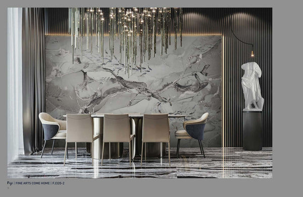 Fish Wall Mural, White Japan Koi Pond Fish Wallpaper, Elegant Abstract Stone Wall Covering, Removable, Modern, Non - Pasted, Stylish - Adawall Wallpaper - Registered Trade Accounts Only, Wallpaper Wholesale Account - FJ320-2 - Adawall Wholesale - Wallpaper Wholesaler