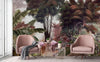 Flamingos Tropical Trees Wallpaper, Brown Nature Wall Mural, Jungle Forest Scene, Non - Woven, Non - Pasted, Removable, Custom Exotic Wall Print Art - Adawall Wallpaper - Registered Trade Accounts Only, Wallpaper Wholesale Account - A307-3 - Adawall Wholesale - Wallpaper Wholesaler