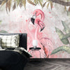 Flamingos Wallpaper, Fern Leaves Mural, Oversized Custom Size Wall Art, Non - Woven, Non - Adhesive, Modern Wall Paper, Removable - Adawall Wallpaper - Registered Trade Accounts Only, Wallpaper Wholesale Account - W77805 - Adawall Wholesale - Wallpaper Wholesaler