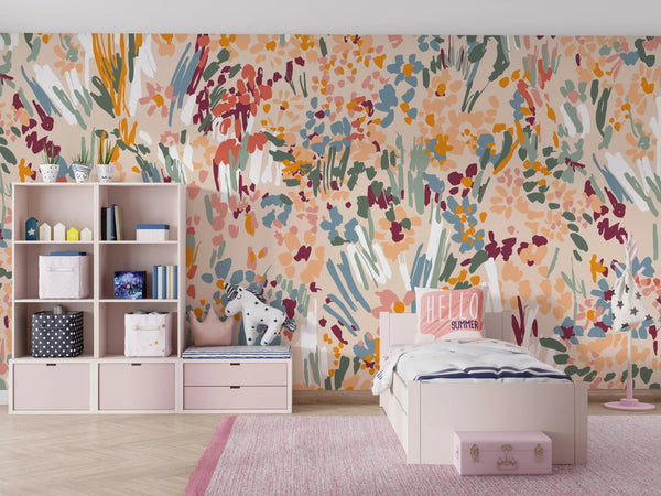 Floral Liberty Pattern Wallpaper, Plants Background Mural, Oversized Custom Size Wall Art, Non - Woven, Non - Adhesive, Modern Wall Paper, Removable - Adawall Wallpaper - Registered Trade Accounts Only, Wallpaper Wholesale Account - W77531 - Adawall Wholesale - Wallpaper Wholesaler