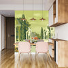 Flower Garden Wallpaper, Country House and Statues Mural, Oversized Custom Size Wall Art, Non - Woven, Non - Adhesive, Modern Wall Paper, Removable - Adawall Wallpaper - Registered Trade Accounts Only, Wallpaper Wholesale Account - W77763 - Adawall Wholesale - Wallpaper Wholesaler