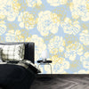 Flowers, Light Blue Wallpaper, Seamless Pattern Mural, Oversized Custom Size Wall Art, Non - Woven, Non - Adhesive, Modern Wall Paper, Removable - Adawall Wallpaper - Registered Trade Accounts Only, Wallpaper Wholesale Account - W77894 - Adawall Wholesale - Wallpaper Wholesaler