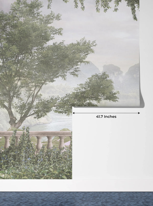 Foggy Forest Wallpaper, Tropical Leaves, Trees Mural, Oversized Custom Size Wall Art, Non - Woven, Non - Adhesive, Modern Wall Paper, Removable - Adawall Wallpaper - Registered Trade Accounts Only, Wallpaper Wholesale Account - W77984 - Adawall Wholesale - Wallpaper Wholesaler