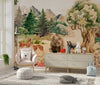 Forest Animals, Trees Wallpaper, Watercolor Mural, Oversized Custom Size Wall Art, Non - Woven, Non - Adhesive, Modern Wall Paper, Removable - Adawall Wallpaper - Registered Trade Accounts Only, Wallpaper Wholesale Account - W77653 - Adawall Wholesale - Wallpaper Wholesaler