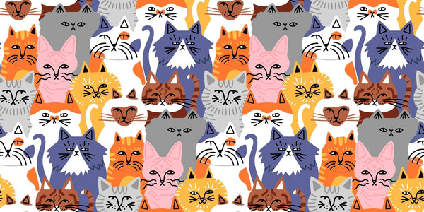 Funny Kitten Crowd Wallpaper, Seamless Pattern Mural, Oversized Custom Size Wall Art, Non - Woven, Non - Adhesive, Modern Wall Paper, Removable - Adawall Wallpaper - Registered Trade Accounts Only, Wallpaper Wholesale Account - W78202 - Adawall Wholesale - Wallpaper Wholesaler