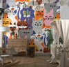 Funny Kitten Crowd Wallpaper, Seamless Pattern Mural, Oversized Custom Size Wall Art, Non - Woven, Non - Adhesive, Modern Wall Paper, Removable - Adawall Wallpaper - Registered Trade Accounts Only, Wallpaper Wholesale Account - W78202 - Adawall Wholesale - Wallpaper Wholesaler