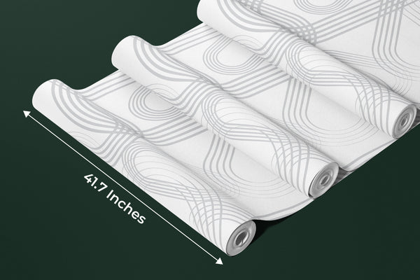 Abstract Gray Lines Wallpaper, Seamless Pattern Mural, Oversized Custom Size Wall Art, Non-Woven, Non-Adhesive, Modern Wall Paper, Removable