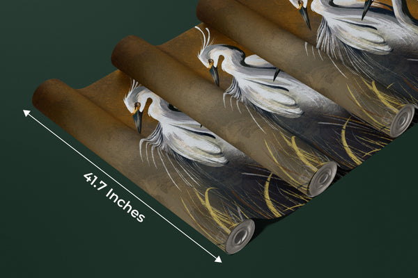 Art Birds Wallpaper, Brown Textured Background Mural, Oversized Custom Size Wall Art, Non-Woven, Non-Adhesive, Modern Wall Paper, Removable