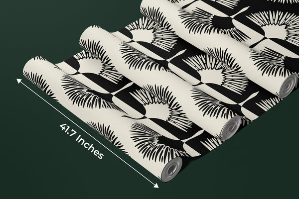 Art Deco Crane Wallpaper, Seamless Pattern Mural, Oversized Custom Size Wall Art, Non-Woven, Non-Adhesive, Modern Wall Paper, Removable