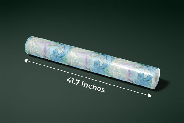 Blue Marble, Purple Ink Wallpaper, Gold Abstract Mural, Oversized Custom Size Wall Art, Non-Woven, Non-Adhesive, Modern Wall Paper, Removable