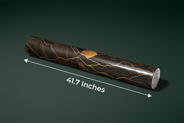 Mountain Gold Line Art Wallpaper, Black Background Mural, Oversized Custom Size Wall Art, Non-Woven, Non-Adhesive, Modern Wall Paper, Removable