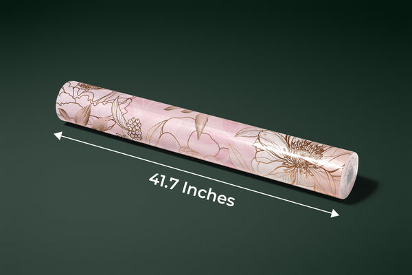 Luxury Golden, Pink Wallpaper, Tropical Flower Mural, Oversized Custom Size Wall Art, Non-Woven, Non-Adhesive, Modern Wall Paper, Removable