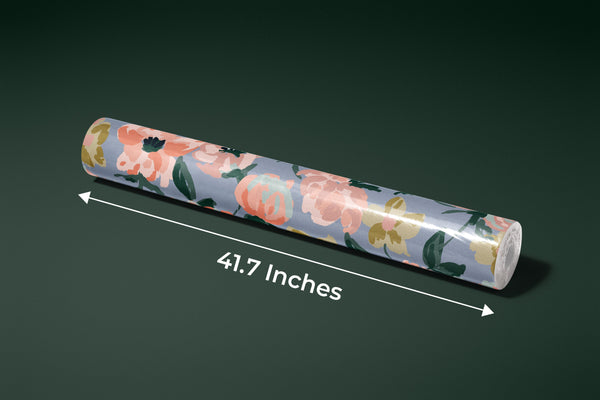 Abstract Floral, Blue Background Wallpaper, Seamless Pattern Mural, Oversized Custom Size Wall Art, Non-Woven, Non-Adhesive, Modern Wall Paper, Removable