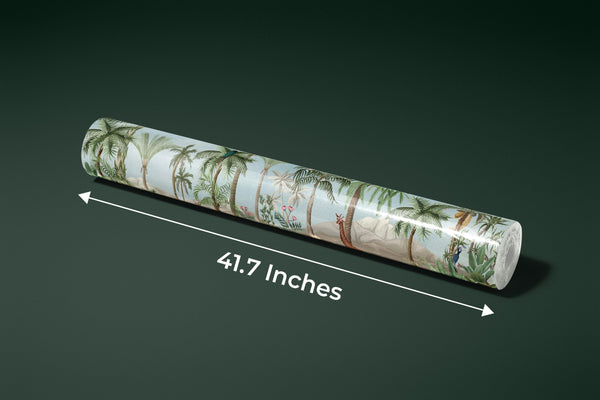 Tropic Animals Wallpaper, Palms and Plants Mural, Oversized Custom Size Wall Art, Non-Woven, Non-Adhesive, Modern Wall Paper, Removable