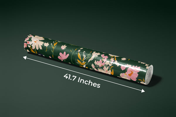 Hand Drawn Floral Wallpaper, Seamless Pattern Mural, Oversized Custom Size Wall Art, Non-Woven, Non-Adhesive, Modern Wall Paper, Removable