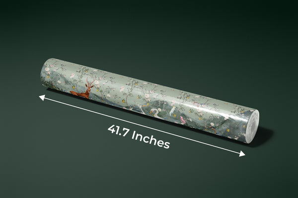 Chinoiserie, Birds Wallpaper, Seamless Pattern Mural, Oversized Custom Size Wall Art, Non-Woven, Non-Adhesive, Modern Wall Paper, Removable