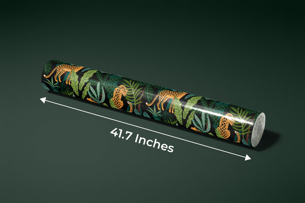 Leopards, Tropical Leaves Wallpaper, Seamless Pattern Mural, Oversized Custom Size Wall Art, Non-Woven, Non-Adhesive, Modern Wall Paper, Removable
