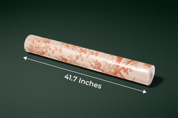 Toile de Jouy Wallpaper, Peach Fuzz Background Pattern Mural, Oversized Custom Size Wall Art, Non-Woven, Non-Adhesive, Modern Wall Paper, Removable