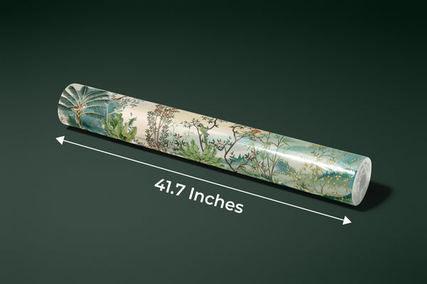 Chinoiserie Wallpaper, Floral Trees and Birds Mural, Oversized Custom Size Wall Art, Non-Woven, Non-Adhesive, Modern Wall Paper, Removable