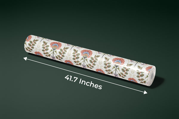 Floral Wallpaper, Boho Mural, Oversized Custom Size Wall Art, Non-Woven, Non-Adhesive, Modern Wall Paper, Removable