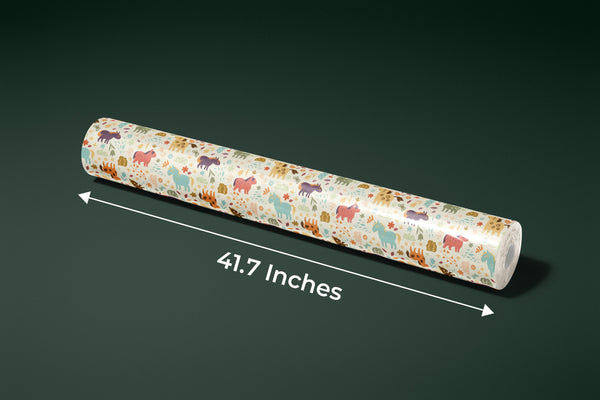 Horses, Clouds, Flowers Wallpaper, Sweet Seamless Pattern Mural, Oversized Custom Size Wall Art, Non-Woven, Non-Adhesive, Modern Wall Paper, Removable