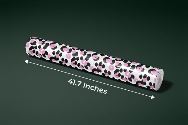 Pink and Black Leopard Wallpaper, Seamless Pattern Mural, Oversized Custom Size Wall Art, Non-Woven, Non-Adhesive, Modern Wall Paper, Removable