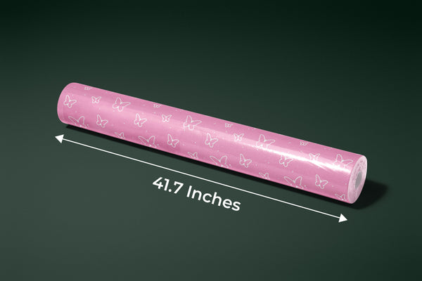 Butterflies, Pink Background Wallpaper, Seamless Pattern Mural, Oversized Custom Size Wall Art, Non-Woven, Non-Adhesive, Modern Wall Paper, Removable