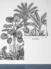 Toile Tropical Wallpaper, Vintage Mural, Oversized Custom Size Wall Art, Non-Woven, Non-Adhesive, Modern Wall Paper, Removable