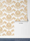 Gold Damask Wallpaper, Seamless Pattern Mural, Oversized Custom Size Wall Art, Non-Woven, Non-Adhesive, Modern Wall Paper, Removable