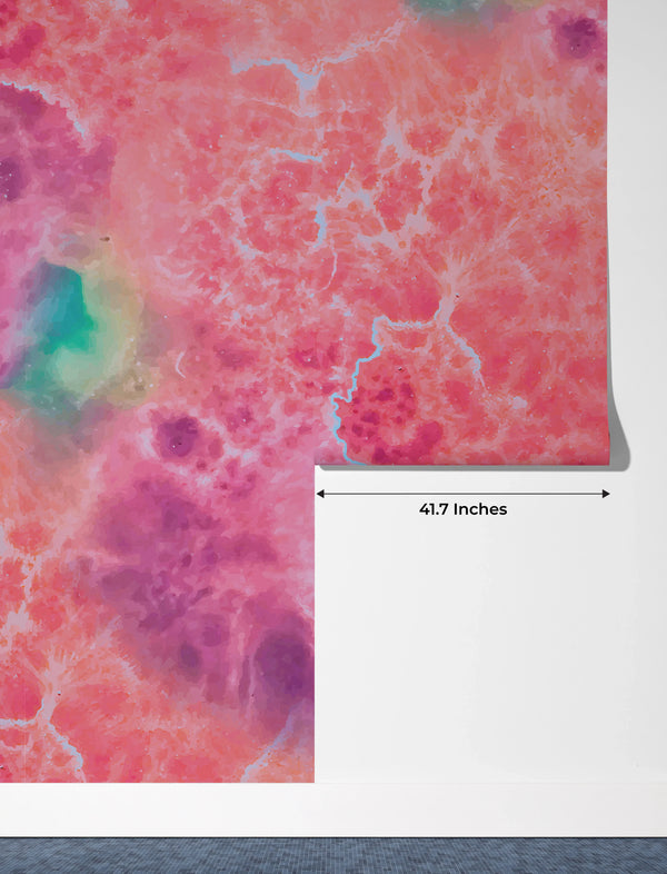 Alcohol Ink Watercolor Wallpaper, Liquid Splash Mural, Oversized Custom Size Wall Art, Non-Woven, Non-Adhesive, Modern Wall Paper, Removable