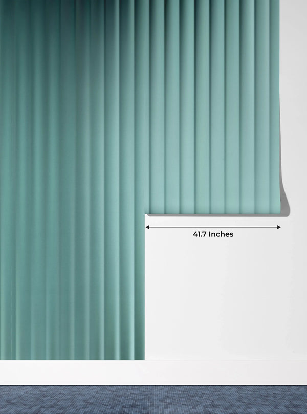 Corrugated Glass Effect Wallpaper, Blue, Green Mural, Oversized Custom Size Wall Art, Non-Woven, Non-Adhesive, Modern Wall Paper, Removable
