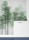 Trees Wallpaper, Foggy Forest Mural, Oversized Custom Size Wall Art, Non-Woven, Non-Adhesive, Modern Wall Paper, Removable