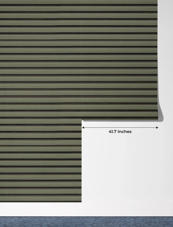 WPC Wood Wallpaper, Green Mural, Oversized Custom Size Wall Art, Non-Woven, Non-Adhesive, Modern Wall Paper, Removable