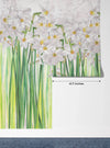 Daffodils Wallpaper, Floral Mural, Oversized Custom Size Wall Art, Non-Woven, Non-Adhesive, Modern Wall Paper, Removable
