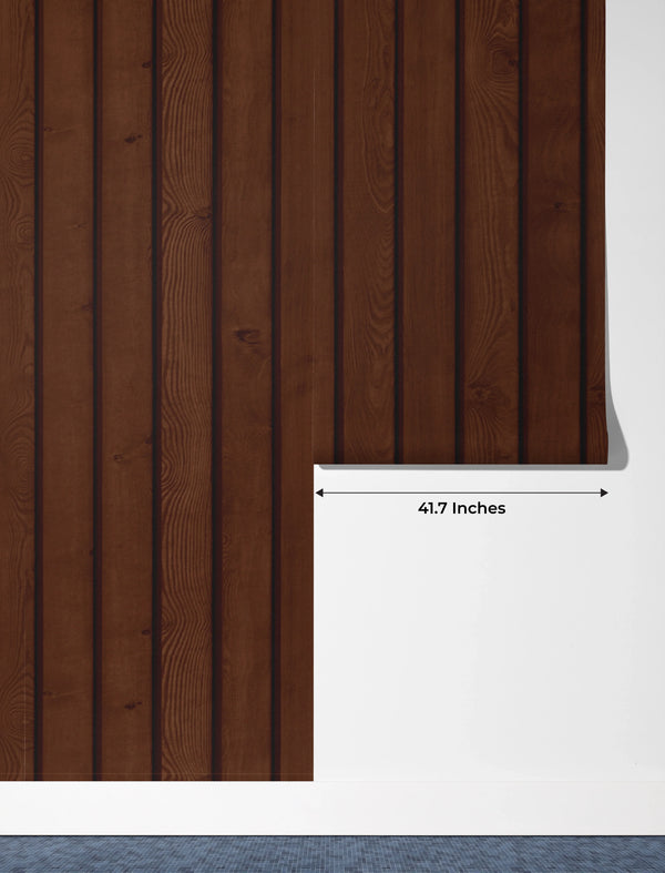 Oak Wood Wallpaper, Dark Brown Mural, Oversized Custom Size Wall Art, Non-Woven, Non-Adhesive, Modern Wall Paper, Removable